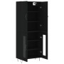 Aparador alto madera contrachapada negro 69,5x34x180 cm de , Aparadores - Ref: Foro24-3198066, Precio: 170,43 €, Descuento: %