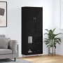 Aparador alto madera contrachapada negro 69,5x34x180 cm de , Aparadores - Ref: Foro24-3198098, Precio: 176,79 €, Descuento: %