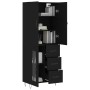 Aparador alto madera contrachapada negro 69,5x34x180 cm de , Aparadores - Ref: Foro24-3198098, Precio: 176,79 €, Descuento: %