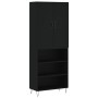 Aparador alto madera contrachapada negro 69,5x34x180 cm de , Aparadores - Ref: Foro24-3198114, Precio: 138,29 €, Descuento: %