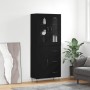 Aparador alto madera contrachapada negro 69,5x34x180 cm de , Aparadores - Ref: Foro24-3198498, Precio: 209,64 €, Descuento: %