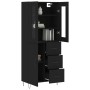 Aparador alto madera contrachapada negro 69,5x34x180 cm de , Aparadores - Ref: Foro24-3198498, Precio: 209,64 €, Descuento: %