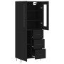 Aparador alto madera contrachapada negro 69,5x34x180 cm de , Aparadores - Ref: Foro24-3198498, Precio: 209,64 €, Descuento: %