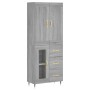 Aparador alto madera contrachapada gris sonoma 69,5x34x180 cm de , Aparadores - Ref: Foro24-3199927, Precio: 171,71 €, Descue...