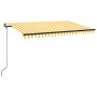 Toldo retráctil manual amarillo y blanco 400x350 cm de vidaXL, Toldos - Ref: Foro24-3069178, Precio: 350,17 €, Descuento: %