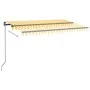 Toldo retráctil manual amarillo y blanco 400x350 cm de vidaXL, Toldos - Ref: Foro24-3069178, Precio: 336,38 €, Descuento: %
