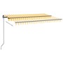 Toldo retráctil manual amarillo y blanco 400x350 cm de vidaXL, Toldos - Ref: Foro24-3069178, Precio: 350,17 €, Descuento: %