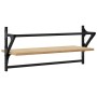 Estantes de pared con barras 2 uds roble Sonoma 65x25x30 cm de , Estantes y estanterías - Ref: Foro24-836244, Precio: 30,82 €...