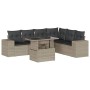 Set de sofás de jardín 7 pzas con cojines ratán PE gris claro en Conjuntos de jardín | Comprar online en Foru.es