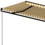Toldo retráctil manual amarillo y blanco 400x350 cm de vidaXL, Toldos - Ref: Foro24-3069178, Precio: 336,38 €, Descuento: %