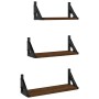 Estantes de pared 3 pzas madera de ingeniería roble marrón de , Estantes y estanterías - Ref: Foro24-836322, Precio: 23,67 €,...