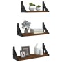 Estantes de pared 3 pzas madera de ingeniería roble marrón de , Estantes y estanterías - Ref: Foro24-836322, Precio: 23,67 €,...