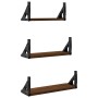 Estantes de pared 3 pzas madera de ingeniería roble marrón de , Estantes y estanterías - Ref: Foro24-836322, Precio: 23,67 €,...