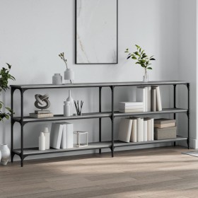 Mesa consola madera de ingeniería gris Sonoma 200x29x75 cm de , Mesas auxiliares - Ref: Foro24-834113, Precio: 93,55 €, Descu...