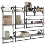 Estantes pared con barras 6 pzas madera ingeniería gris Sonoma de , Estantes y estanterías - Ref: Foro24-836271, Precio: 71,2...