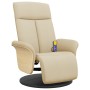 Sillón reclinable de masaje con reposapiés tela color crema de , Sillones - Ref: Foro24-356539, Precio: 264,88 €, Descuento: %
