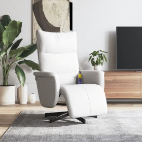Sillón reclinable masaje con reposapiés cuero sintético blanco de , Sillones - Ref: Foro24-356598, Precio: 210,10 €, Descuent...