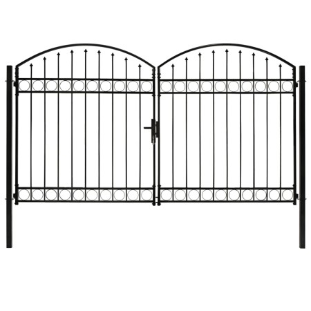 Cancela de valla doble puerta con arco acero negro 300x200 cm de , Puertas de jardín - Ref: Foro24-146341, Precio: 513,23 €, ...