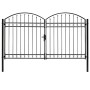 Cancela de valla doble puerta con arco acero negro 300x200 cm de , Puertas de jardín - Ref: Foro24-146341, Precio: 513,23 €, ...