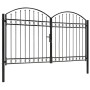 Cancela de valla doble puerta con arco acero negro 300x200 cm de , Puertas de jardín - Ref: Foro24-146341, Precio: 513,23 €, ...