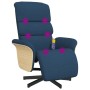 Sillón reclinable de masaje con reposapiés tela azul de , Sillones - Ref: Foro24-356620, Precio: 227,09 €, Descuento: %