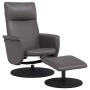 Sillón reclinable con reposapiés cuero sintético gris de , Sillones - Ref: Foro24-356551, Precio: 165,75 €, Descuento: %
