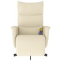 Sillón reclinable masaje con reposapiés cuero sintético crema de , Sillones - Ref: Foro24-356593, Precio: 210,10 €, Descuento: %