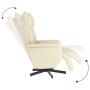 Sillón reclinable masaje con reposapiés cuero sintético crema de , Sillones - Ref: Foro24-356593, Precio: 210,10 €, Descuento: %