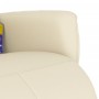 Sillón reclinable masaje con reposapiés cuero sintético crema de , Sillones - Ref: Foro24-356593, Precio: 210,10 €, Descuento: %
