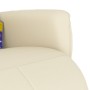 Sillón reclinable masaje con reposapiés cuero sintético crema de , Sillones - Ref: Foro24-356553, Precio: 204,08 €, Descuento: %
