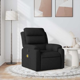 Sillón reclinable de masaje de tela negro de , Sillones - Ref: Foro24-373476, Precio: 247,40 €, Descuento: %