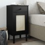 Mesita noche SENJA aspecto ratán madera pino negro 40x35x80 cm de , Mesitas de noche - Ref: Foro24-358018, Precio: 80,33 €, D...