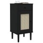 Mesita noche SENJA aspecto ratán madera pino negro 40x35x80 cm de , Mesitas de noche - Ref: Foro24-358018, Precio: 80,33 €, D...