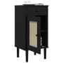 Mesita noche SENJA aspecto ratán madera pino negro 40x35x80 cm de , Mesitas de noche - Ref: Foro24-358018, Precio: 80,33 €, D...