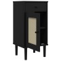 Mesita noche SENJA aspecto ratán madera pino negro 40x35x80 cm de , Mesitas de noche - Ref: Foro24-358018, Precio: 80,33 €, D...