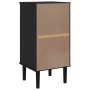 Mesita noche SENJA aspecto ratán madera pino negro 40x35x80 cm de , Mesitas de noche - Ref: Foro24-358018, Precio: 80,33 €, D...