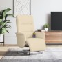 Sillón reclinable de masaje con reposapiés tela color crema de , Sillones - Ref: Foro24-356579, Precio: 235,88 €, Descuento: %