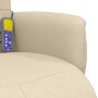 Sillón reclinable de masaje con reposapiés tela color crema de , Sillones - Ref: Foro24-356579, Precio: 235,88 €, Descuento: %