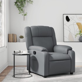 Sillón reclinable de cuero sintético gris de , Sillones - Ref: Foro24-373525, Precio: 248,04 €, Descuento: %