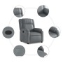 Sillón reclinable de cuero sintético gris de , Sillones - Ref: Foro24-373525, Precio: 248,04 €, Descuento: %