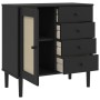 Aparador SENJA aspecto de ratán madera pino negro 80x40x80 cm de , Aparadores - Ref: Foro24-358039, Precio: 125,15 €, Descuen...