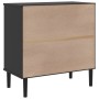 Aparador SENJA aspecto de ratán madera pino negro 80x40x80 cm de , Aparadores - Ref: Foro24-358039, Precio: 125,15 €, Descuen...