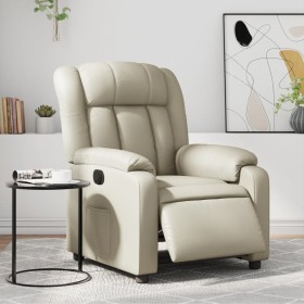 Sillón reclinable eléctrico de cuero sintético crema de , Sillones - Ref: Foro24-3205251, Precio: 299,67 €, Descuento: %