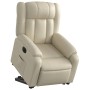 Sillón reclinable elevable eléctrico de cuero sintético crema de , Sillones - Ref: Foro24-3205279, Precio: 381,38 €, Descuent...