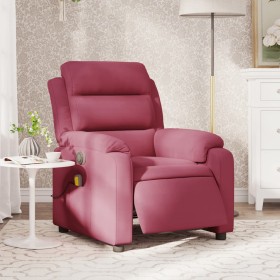 Sillón reclinable de masaje eléctrico terciopelo rojo tinto de , Sillones - Ref: Foro24-3205086, Precio: 296,11 €, Descuento: %
