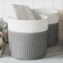 Cestas de almacenaje 2 uds algodón gris y blanco Ø28x18 cm de , Cestas - Ref: Foro24-358458, Precio: 29,37 €, Descuento: %
