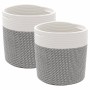 Cestas de almacenaje 2 uds algodón gris y blanco Ø28x18 cm de , Cestas - Ref: Foro24-358458, Precio: 29,37 €, Descuento: %
