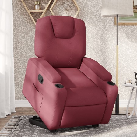 Sillón reclinable elevable tela rojo tinto de , Sillones - Ref: Foro24-3204371, Precio: 284,50 €, Descuento: %