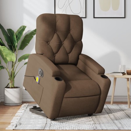 Sillón de masaje eléctrico reclinable elevable tela marrón de , Sillones - Ref: Foro24-3204750, Precio: 374,83 €, Descuento: %