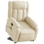 Sillón de masaje eléctrico reclinable elevable tela crema de , Sillones - Ref: Foro24-3205361, Precio: 378,23 €, Descuento: %